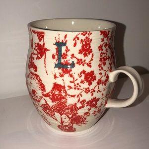 Anthropologie L inital mug